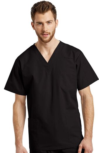 Unisex V-Neck Solid Scrub Top, Unisex V-Neck Solid Scrub Top