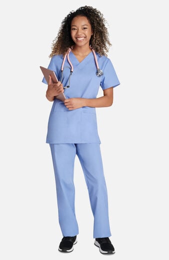 Unisex Scrub Set: 2-Pocket V-Neck Top & Drawstring Pant Unisex Scrub Set: 2-Pocket V-Neck Top & Drawstring Pant