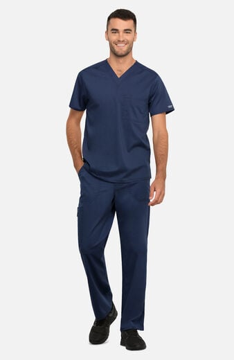 Unisex Scrub Set: V-Neck Top & Drawstring Cargo Pant Unisex Scrub Set: V-Neck Top & Drawstring Cargo Pant