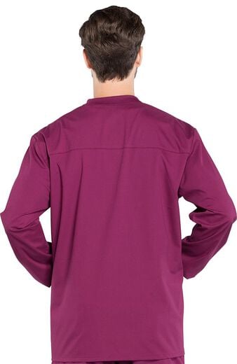 Men's Snap Front Warm-Up Solid Scrub Jacket
