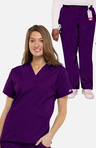 Women's Scrub Set: 3-Pocket Dolman Top & Elastic Waist Utility Pant Women's Scrub Set: 3-Pocket Dolman Top & Elastic Waist Utility Pant