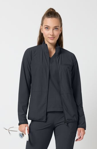 Women's Zip Front 3-Pocket Warm Up Scrub Jacket Women's Zip Front 3-Pocket Warm Up Scrub Jacket