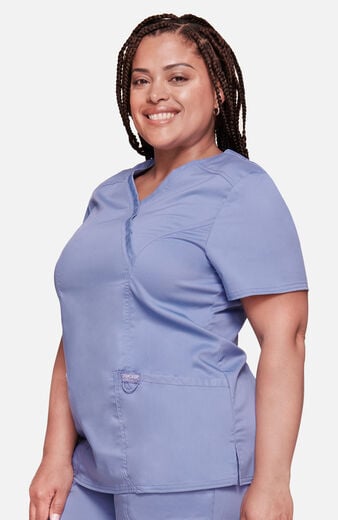 Women's Shaped 3-Pocket Mock Wrap Scrub Top Women's Shaped 3-Pocket Mock Wrap Scrub Top