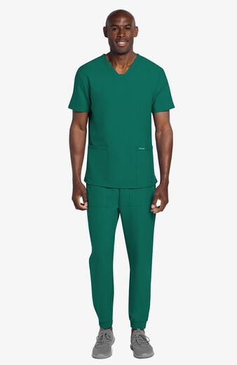 Men's Scrub Set: 2-Pocket Squared V-Neck Top & 4-Pocket Cargo Jogger Pant Men's Scrub Set: 2-Pocket Squared V-Neck Top & 4-Pocket Cargo Jogger Pant