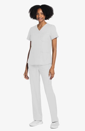Women's Scrub Set: 3-Pocket V-Neck Shirttail Top & Drawstring Cargo Straight Leg Pant Women's Scrub Set: 3-Pocket V-Neck Shirttail Top & Drawstring Cargo Straight Leg Pant