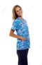 Clearance Women's V-Neck 2 Pocket Fly by Night Print Scrub Top, , large