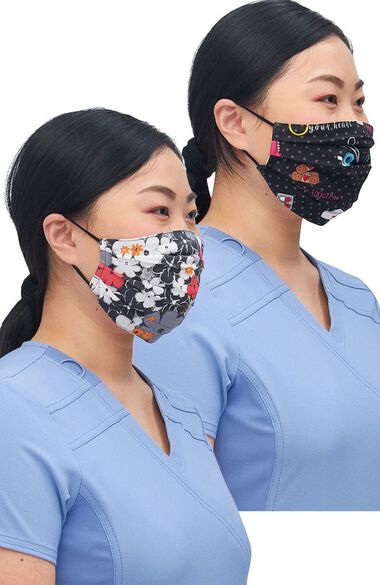 Clearance Women's Reversible Sweet Flow Stick Together Print Face Mask, , large