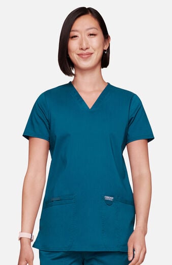 Women's 3-Pocket V-Neck Stretch Scrub Top Women's 3-Pocket V-Neck Stretch Scrub Top
