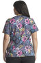Women's Round Neck Electric Blossoms Print Scrub Top, , large