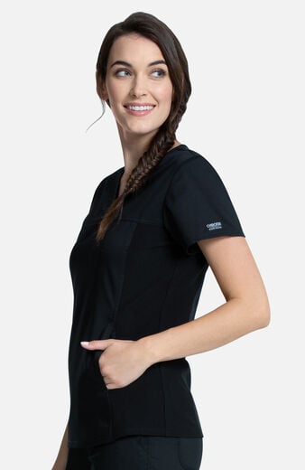 Women's Knit Panel Solid Scrub Top Women's Knit Panel Solid Scrub Top