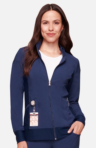 Women's Knit Zip Front Warm Up Scrub Jacket Women's Knit Zip Front Warm Up Scrub Jacket