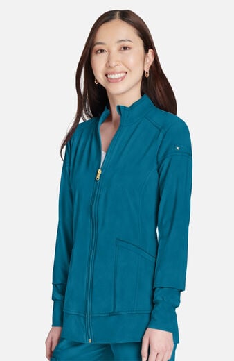 Women's Knit Zip Front Warm Up Scrub Jacket Women's Knit Zip Front Warm Up Scrub Jacket