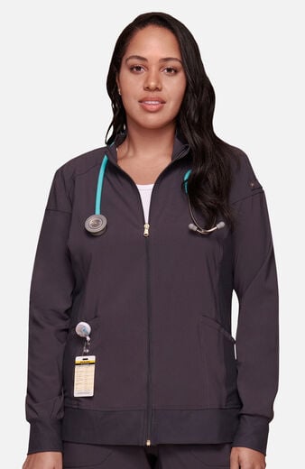 Women's Knit Zip Front Warm Up Scrub Jacket Women's Knit Zip Front Warm Up Scrub Jacket