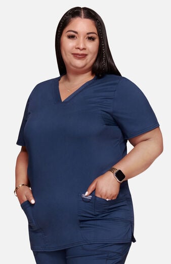 Women's 3-Pocket V-Neck Stretch Scrub Top Women's 3-Pocket V-Neck Stretch Scrub Top