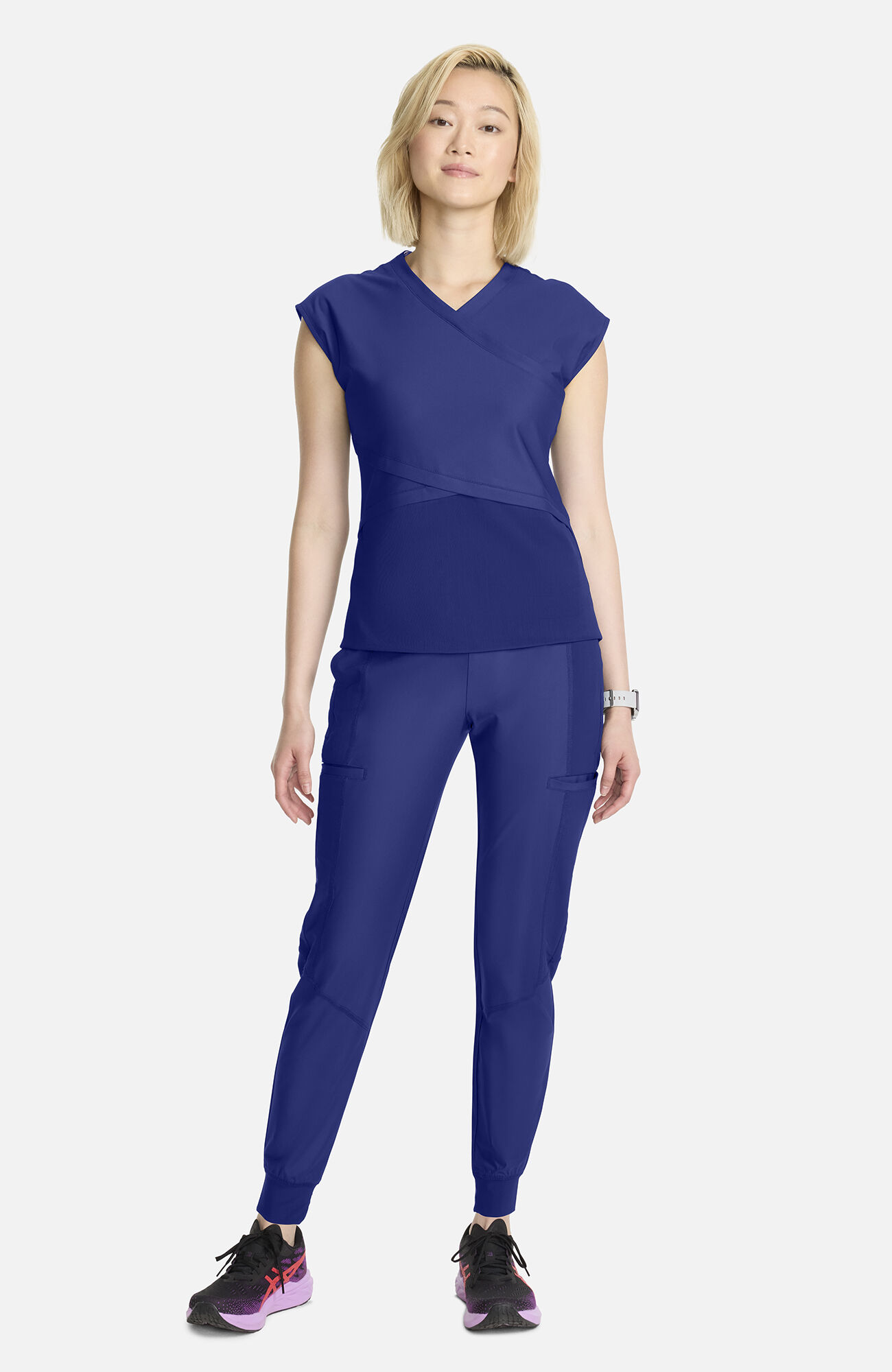 Women's Knit Dolman Wrap Scrub Top