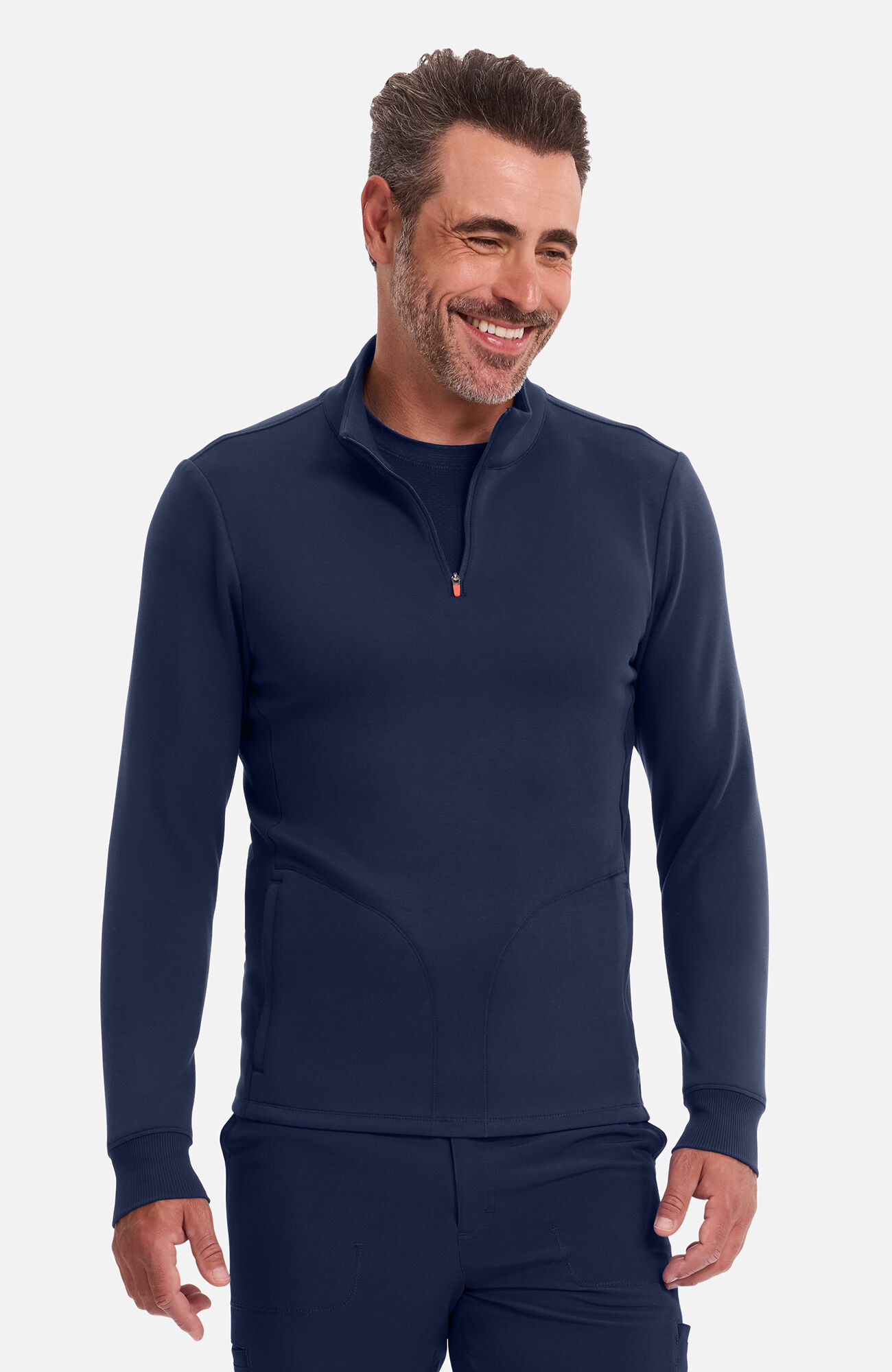 Men's Zip Neck Pullover Scrub Jacket