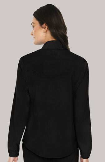 Women's Zip Front Shirttail Scrub Jacket Women's Zip Front Shirttail Scrub Jacket