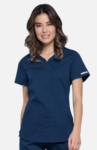 Women's 2-Pocket Sweetheart V-Neck Scrub Top Women's 2-Pocket Sweetheart V-Neck Scrub Top