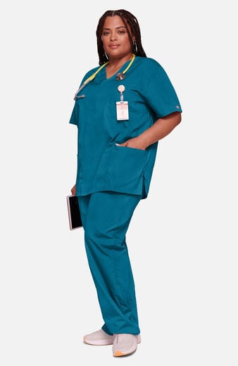 Unisex Scrub Set: V-Neck 3-Pocket Top & Drawstring 2-Pocket Cargo Pant Unisex Scrub Set: V-Neck 3-Pocket Top & Drawstring 2-Pocket Cargo Pant