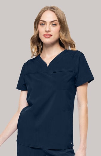 Women's Notch V-Neck 3-Pocket Scrub Top Women's Notch V-Neck 3-Pocket Scrub Top