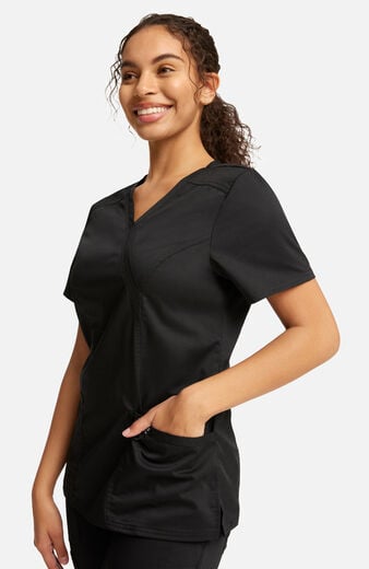 Women's Shaped 3-Pocket Mock Wrap Scrub Top Women's Shaped 3-Pocket Mock Wrap Scrub Top