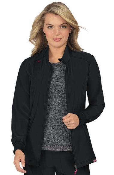 Women's Impact Zip Front Solid Scrub Jacket, , large