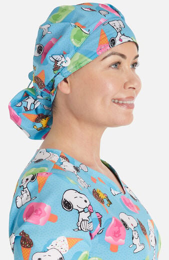 Women's Snoopy Sprinkles Print Bouffant Scrub Hat