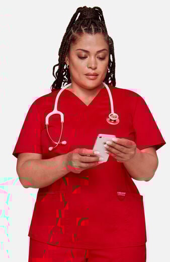 Women's 3-Pocket V-Neck Stretch Scrub Top Women's 3-Pocket V-Neck Stretch Scrub Top