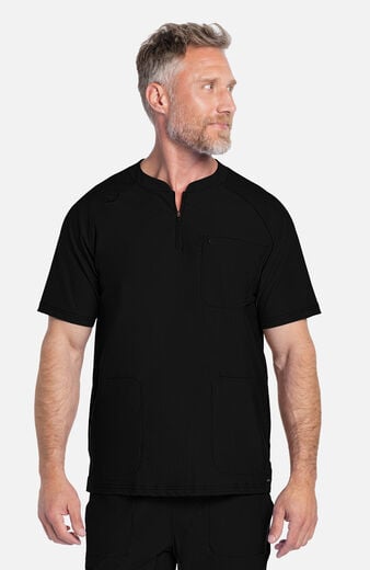 Men's Quarter Zip Henley Scrub Top Men's Quarter Zip Henley Scrub Top