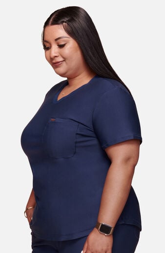 Women's Tuck-In Knit Mesh V-Neck Scrub Top Women's Tuck-In Knit Mesh V-Neck Scrub Top