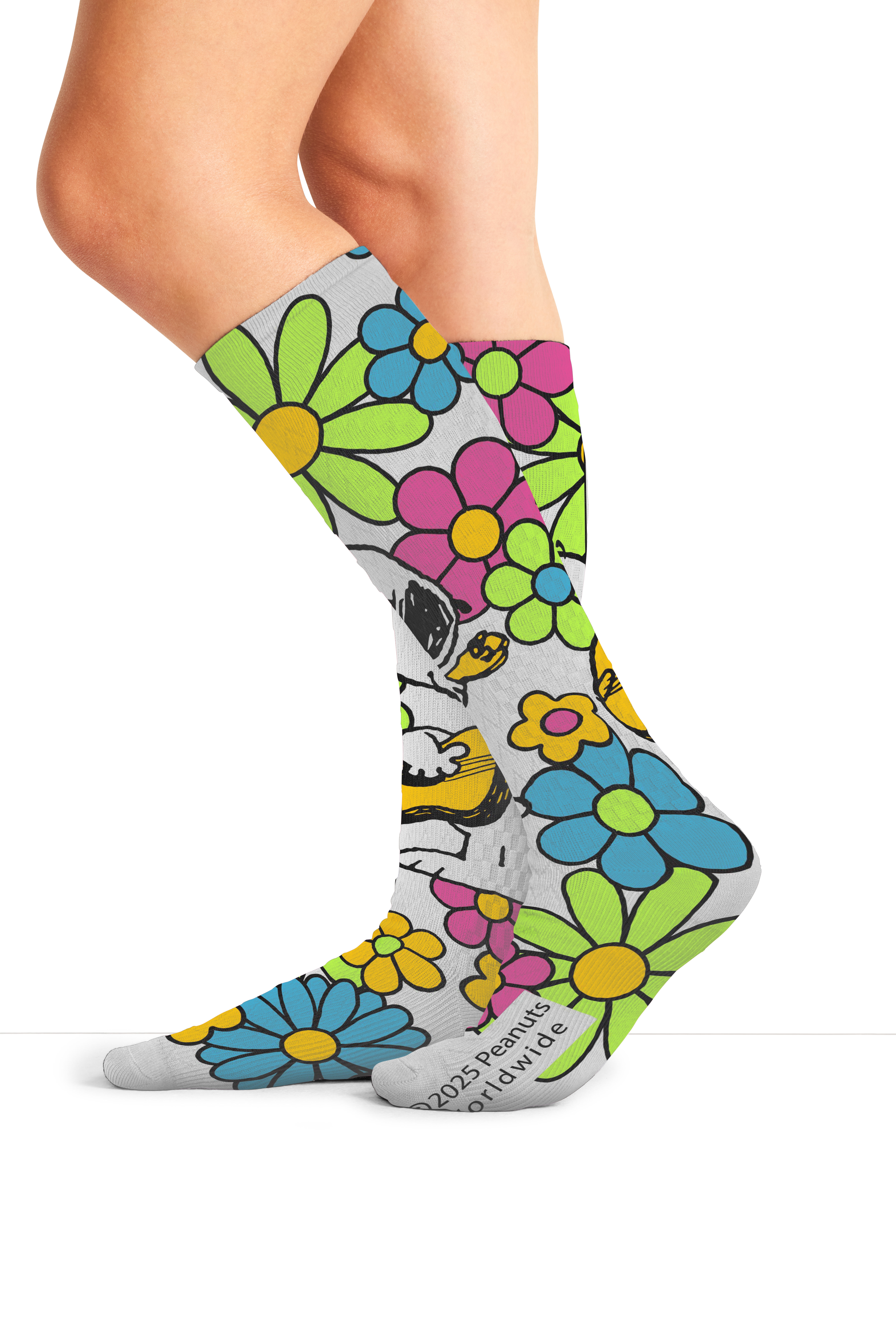 Women's 10-15 mmHg Support Sock, PNS Snoopy Grooves | print, large