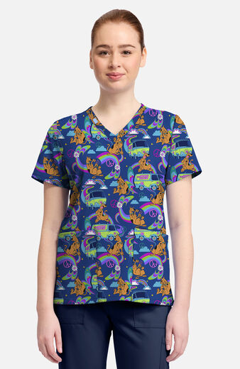 Women's Scooby-Doo Mystery Print Scrub Top Women's Scooby-Doo Mystery Print Scrub Top