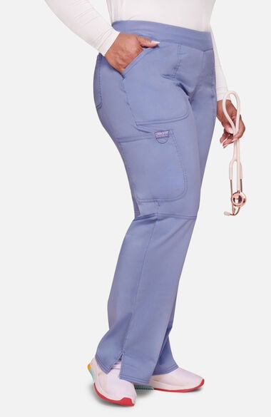 Women's Elastic Waist Cargo Pocket Scrub Pant, , large