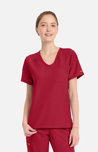 Women's Tuck-In Curved V-Neck Scrub Top Women's Tuck-In Curved V-Neck Scrub Top