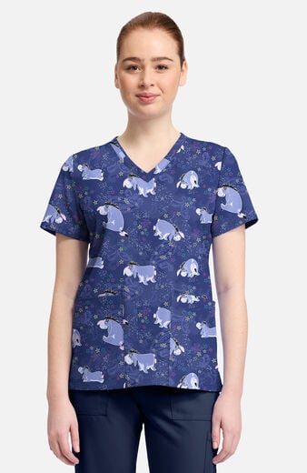 Women's Painterly Paisley Print Scrub Top Women's Painterly Paisley Print Scrub Top