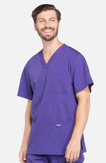 Clearance Men's V-Neck Utility Solid Scrub Top