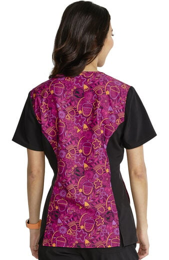 Women's Nuts For Nuts Print Scrub Top