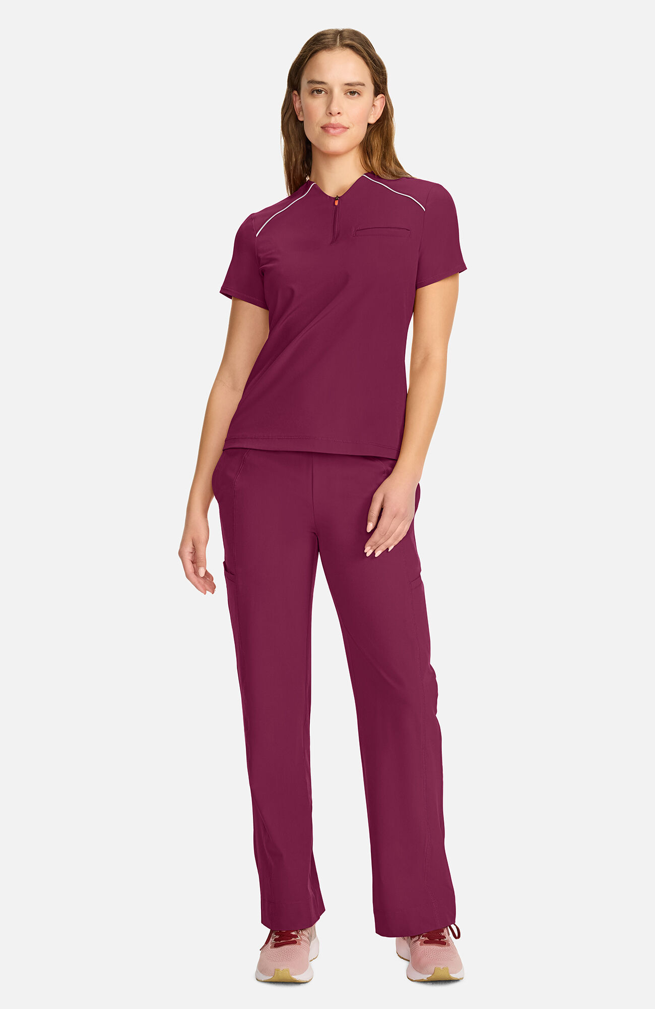 Women's Tuck-In Zip Neck Scrub Top