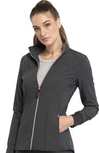 Clearance Women's Zip Front Solid Scrub Jacket