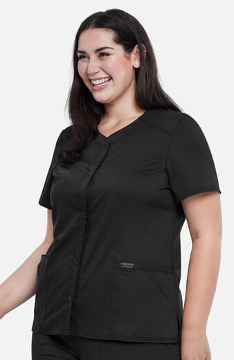Women's Snap Front Solid Scrub Top Women's Snap Front Solid Scrub Top