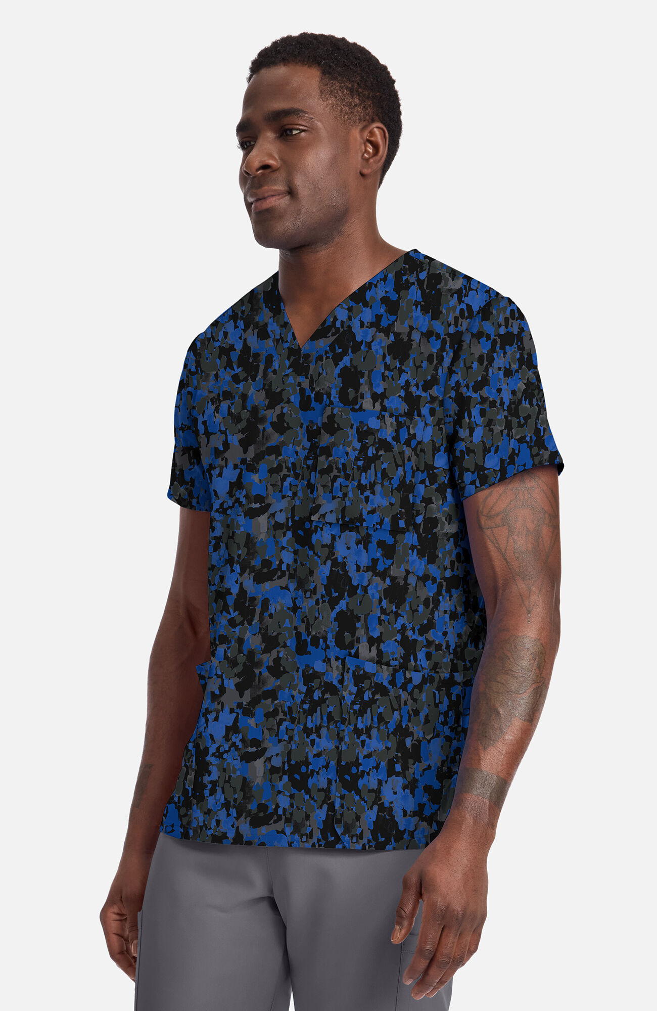 Men's Dabbling In Paint Print Scrub Top, , large