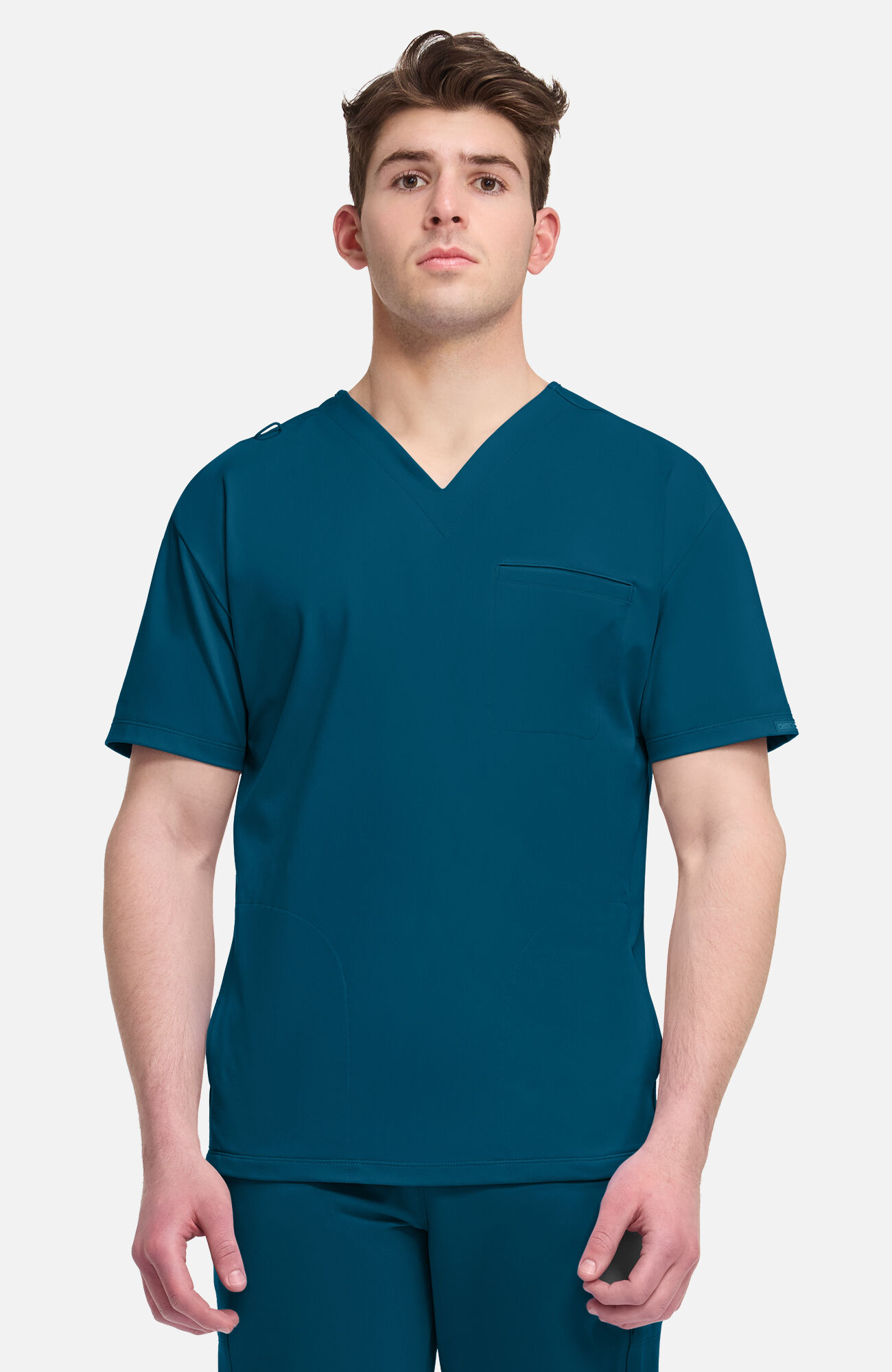 Men's 3-Pocket Relaxed V-Neck Scrub Top