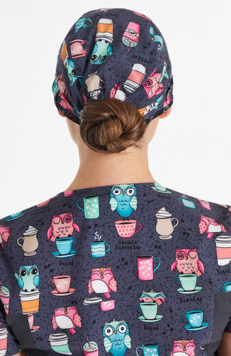 Women's Owl I Need Is Coffee Print Scrub Hat