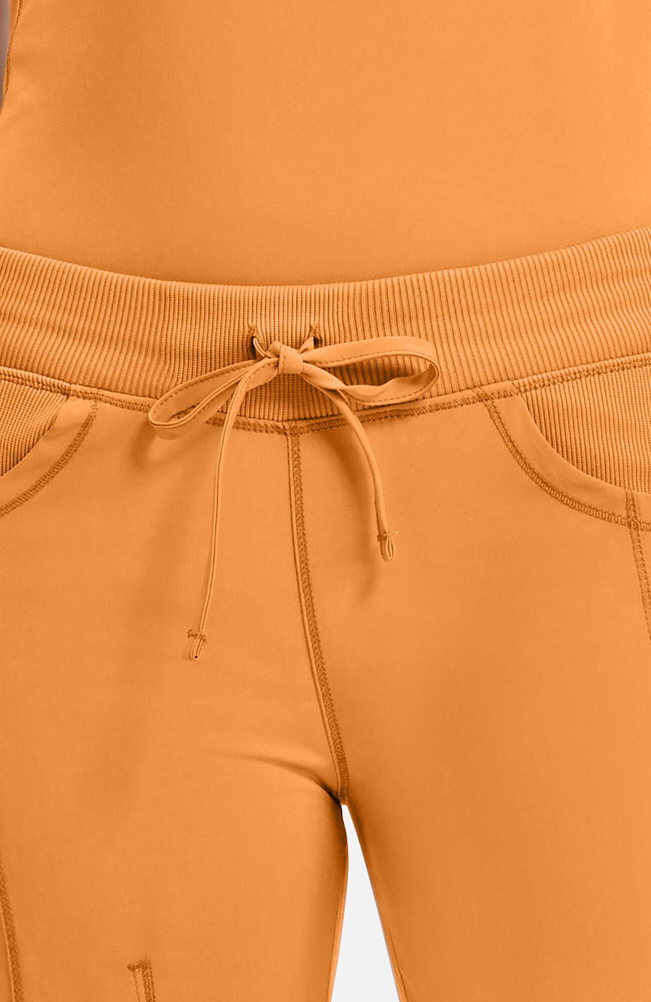 Women's Rib-Knit Drawstring Waist Scrub Pant, OSU Orange Sunrise | orange, large