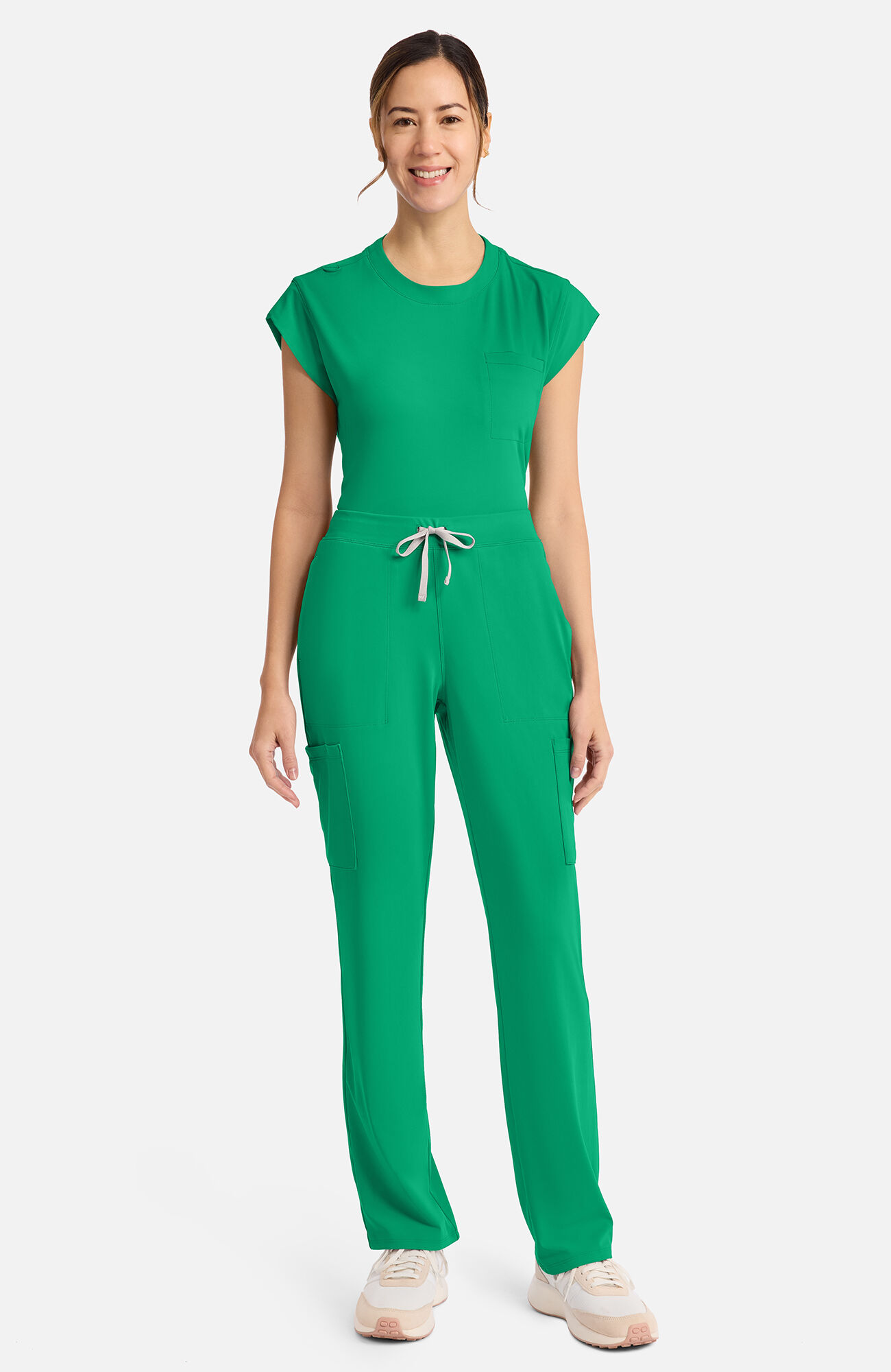 Women's 5-Pocket Straight Leg Scrub Pant, GAP Green Apple | blue, large