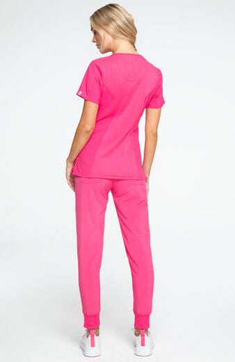 Women's Scrub Set: Split Round Neck Top & Tapered Jogger Pant Women's Scrub Set: Split Round Neck Top & Tapered Jogger Pant