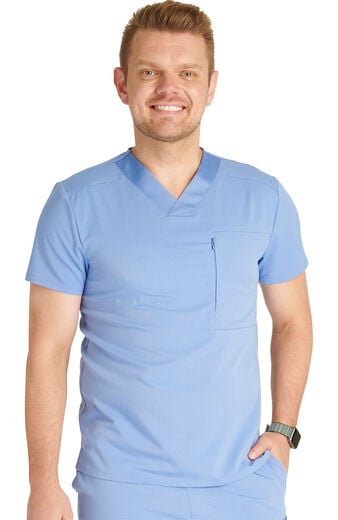 Men's V-Neck Zip Pocket Scrub Top Men's V-Neck Zip Pocket Scrub Top