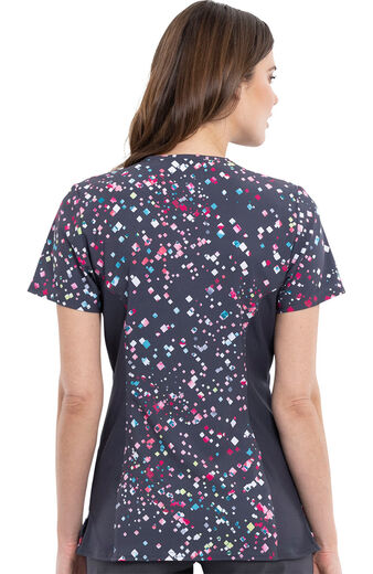 Clearance Women's Speckled Spots Print Scrub Top