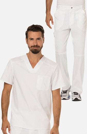 Men's Scrub Set: Chest Pocket V-Neck Top & Zip Fly Cargo Pant Men's Scrub Set: Chest Pocket V-Neck Top & Zip Fly Cargo Pant