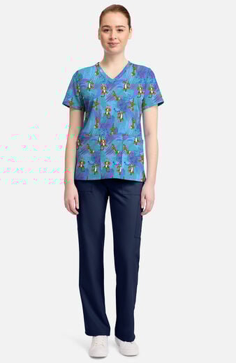 Women's Bouncy Brush Print Scrub Top Women's Bouncy Brush Print Scrub Top